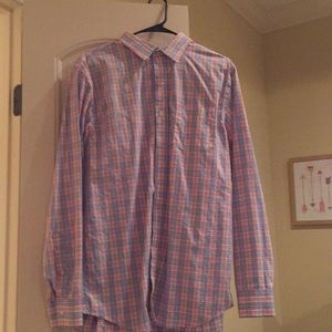 Banana Republic red and blue button down